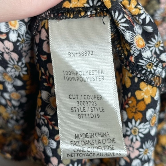 Max Studio Floral Ruffle Wrap Peplum Long Sleeve Top Small - Picture 10 of 13